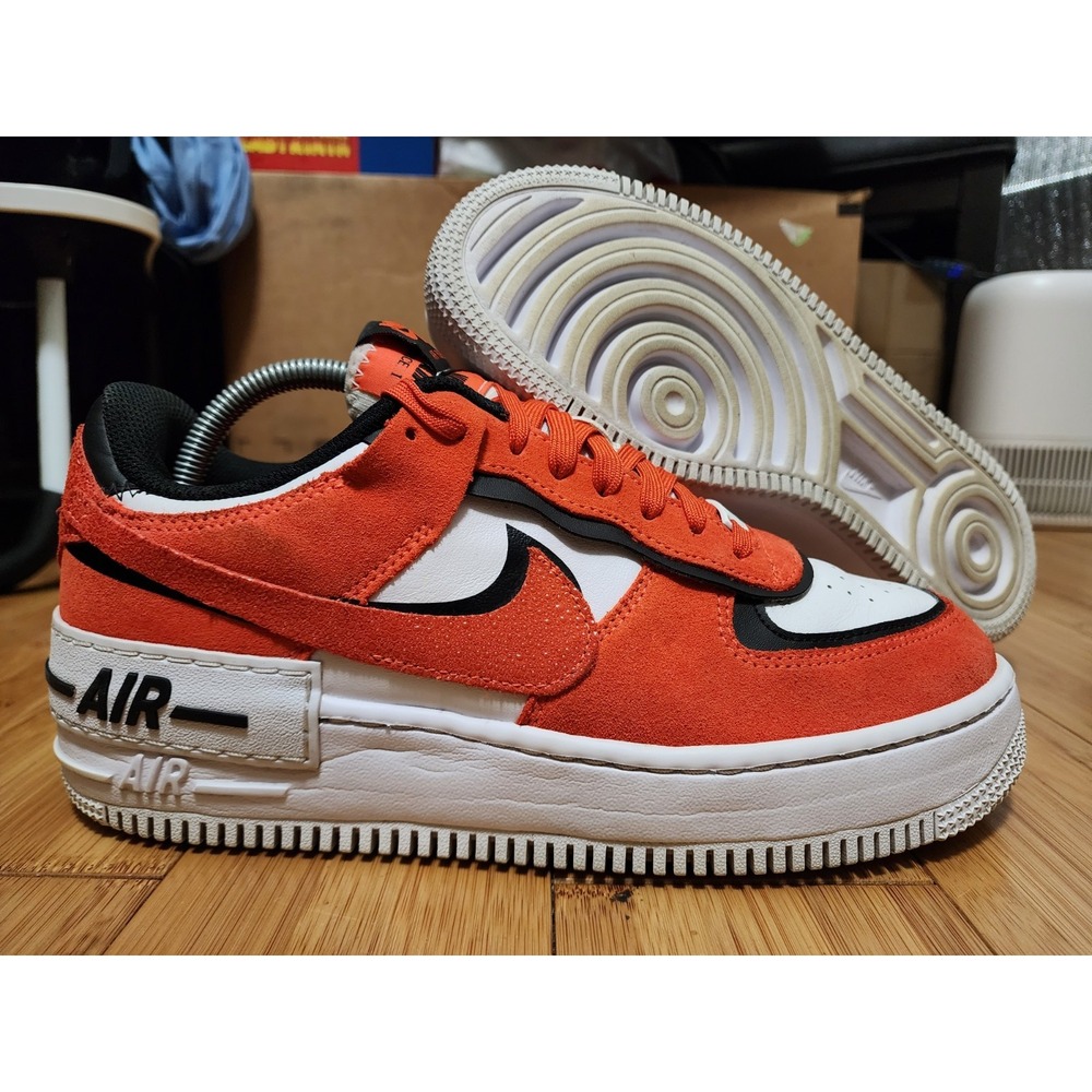 Nike Air Force 1 Shadow Shoes Womens 10 Rush Orange Low Top Sneakers DQ8586-800